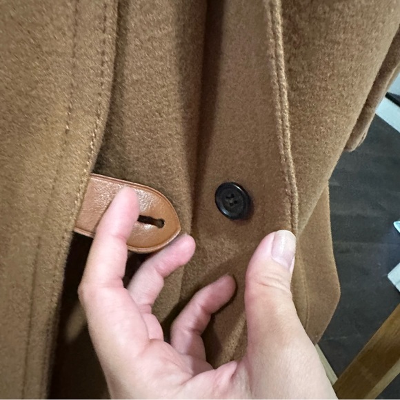 COACH wool and leather camel peacoat LIKE NEW - Picture 11 of 16